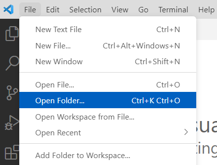 VSCode Open Folder