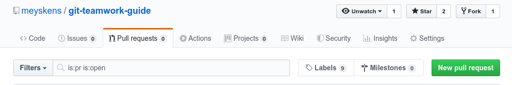 Pull Requests op een GitHub repo